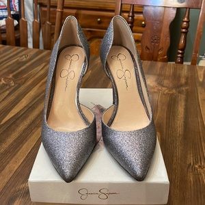 Jessica Simpson Alloy Dusty Glitter Heels, size 9